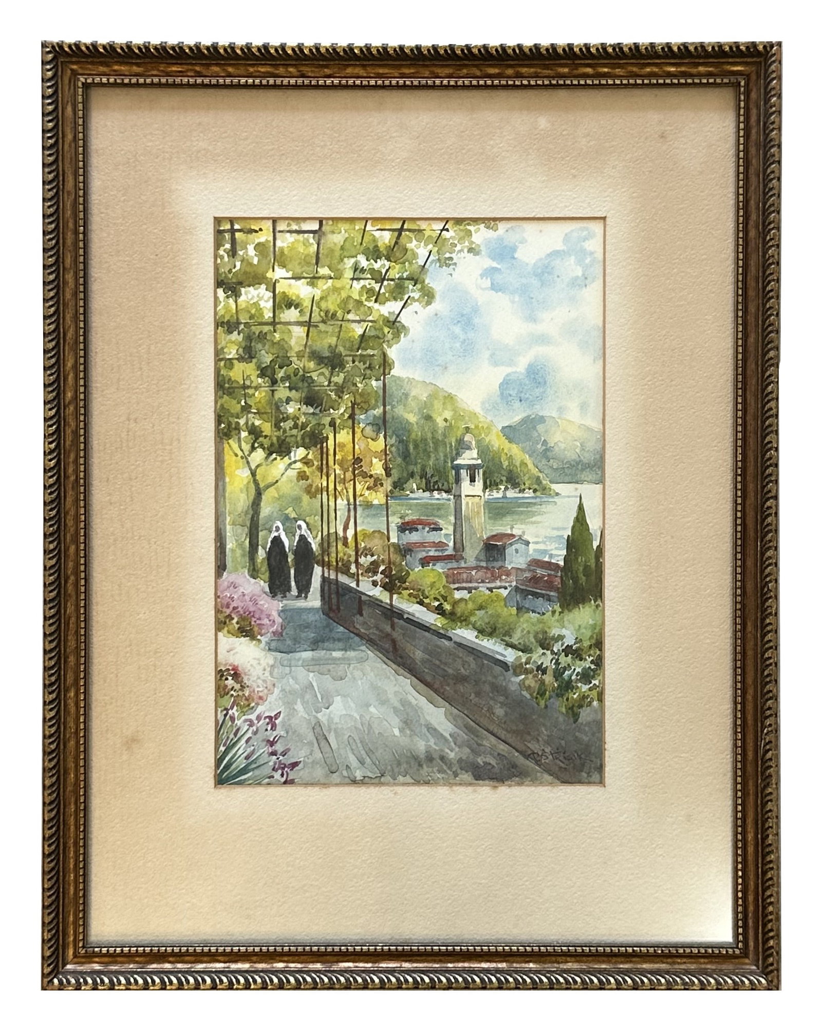 Paul Strisik (1918 - 1998) American: Paul Strisik (1918 - 1998) American Watercolor on Paper Measure 10 1/4"in H x 7"in W and 17"in H x 13 1/4"in W with frame Known for: Landscape, marine and still-life painting Biography: Born in Brookl