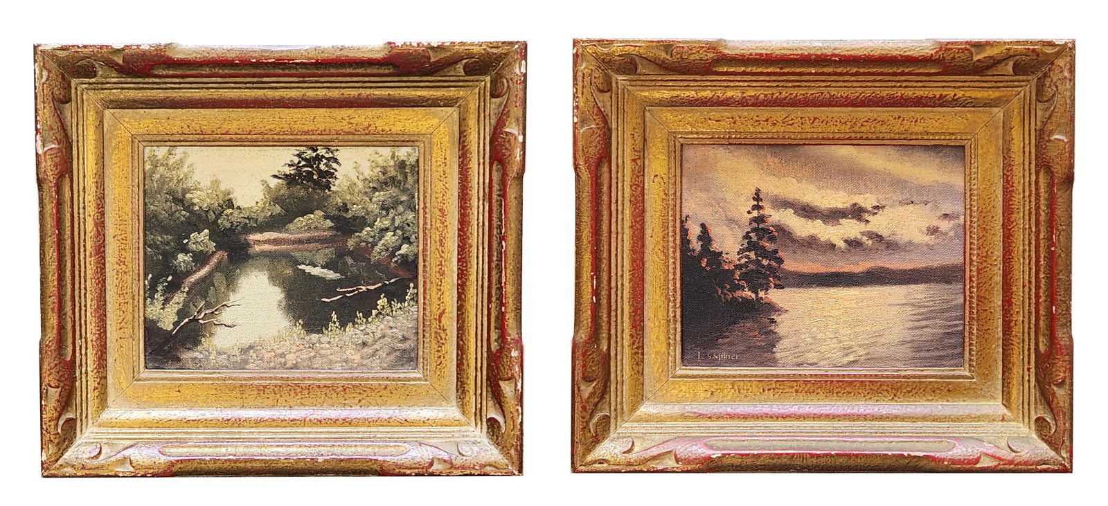 Louis Saphier (1875/77 - 1954) Holland: Louis Saphier (1875/77 - 1954) Holland Oil on Masonite Measure 5"in H x 6"in W and 8 1/2"in H x 9 1/2"in W with frame Known for: Landscape, garden scenes, portraits and rural genre painting Biography: