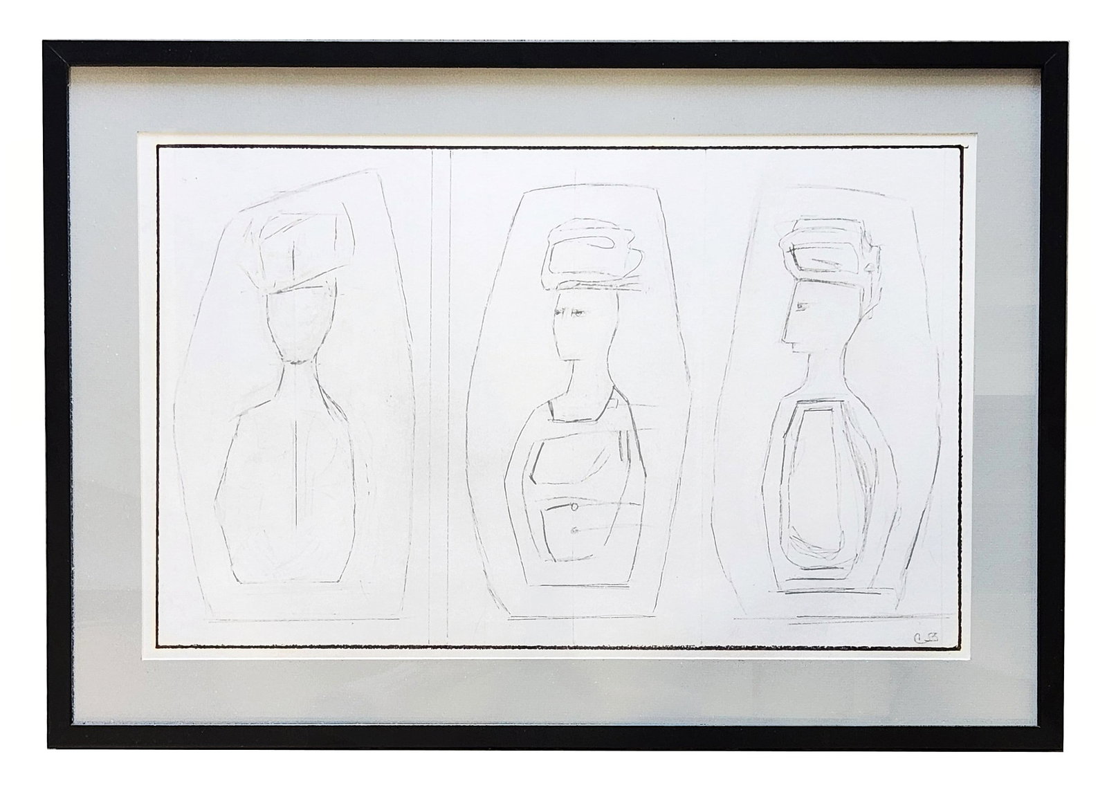 Cundo Bermudez (1914 - 2008) Cuban: Cundo Bermudez (1914 - 2008) Cuban Pencil on Paper Measure 14 1/2"in H x 23"in W and 19 3/4"in H x 28"in W framed Biography: Cundo was born in September, 1914. He began High School when he was 13 year
