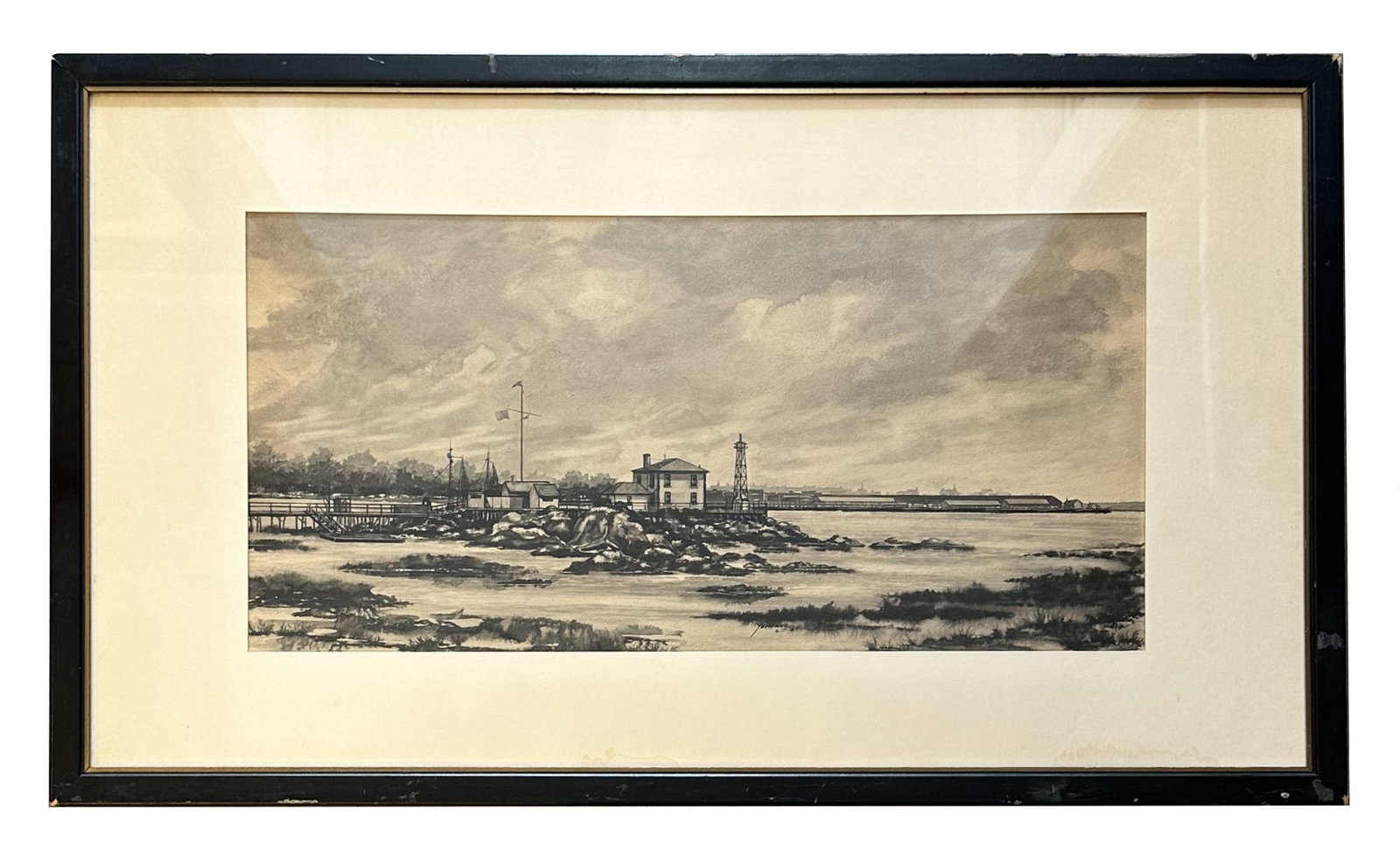 Walter Curtis Yeomans (1882 - 1972) American: Walter Curtis Yeomans (1882 - 1972) American Watercolor on Paper Measure 11 1/4"in H x 23 1/4"in W and 19 1/2"in H x 33 1/2"in W with frame Known for: Impressionist and realist painting, printmaking, 