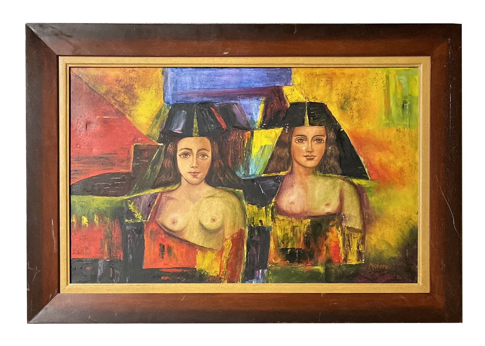 20th Century Painting Signed Molero: 20th Century Painting Signed Molero Oil on Canvas Measure 19 1/2"in H x 31 1/2"in W and 26 1/2"in H x 38 1/4"in W with frame
