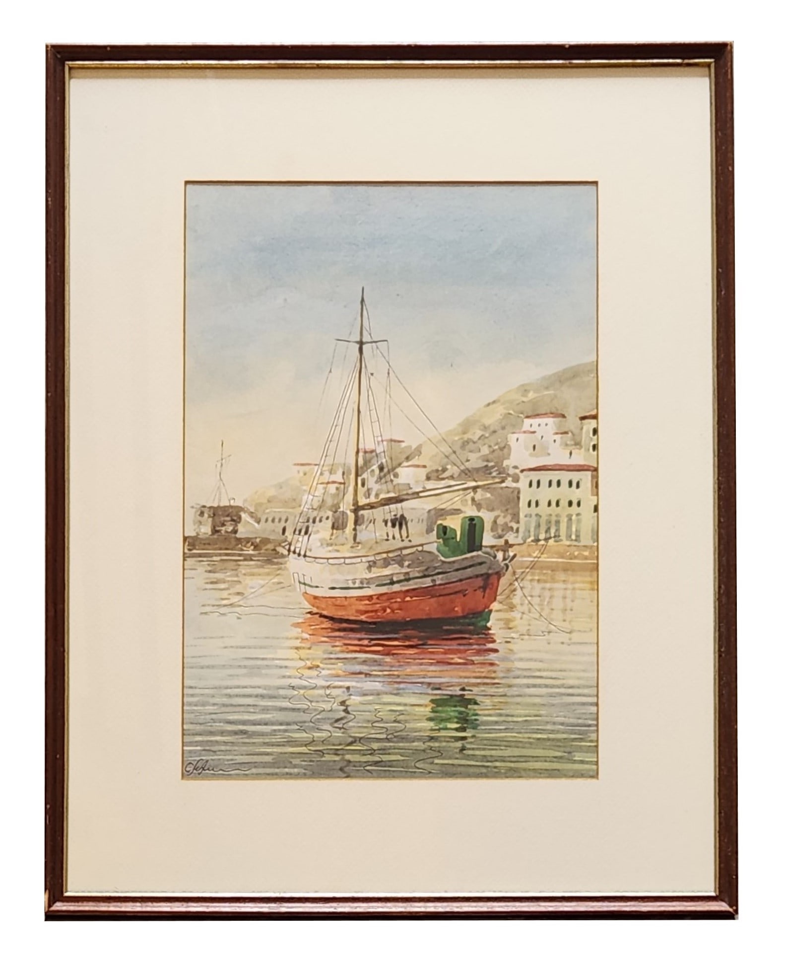 In the Manner Of Konstantinos Sofianopoulos (1910 - 1990) Greece: In the Manner Of Konstantinos Sofianopoulos (1910 - 1990) Greece Watercolor on Paper Measure 12 3/4"in H x 9"in W and 19"in H x 15"in W with frame