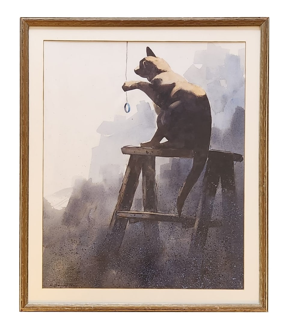 Robert A. Daughters (1929 - 2013) American: Robert A. Daughters (1929 - 2013) American Watercolor on Paper Measure 21"in H x 17"in W and 25"in H x 21"in W with frame Known for: Expressionist western landscape, figure and genre painting Biograph