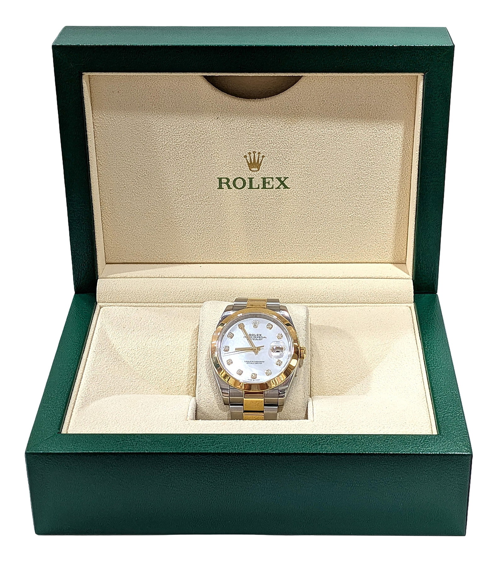 Rolex Datejust 41 Yellow Gold/Steel White Mother of Pearl Diamond Dial (1 of 9)