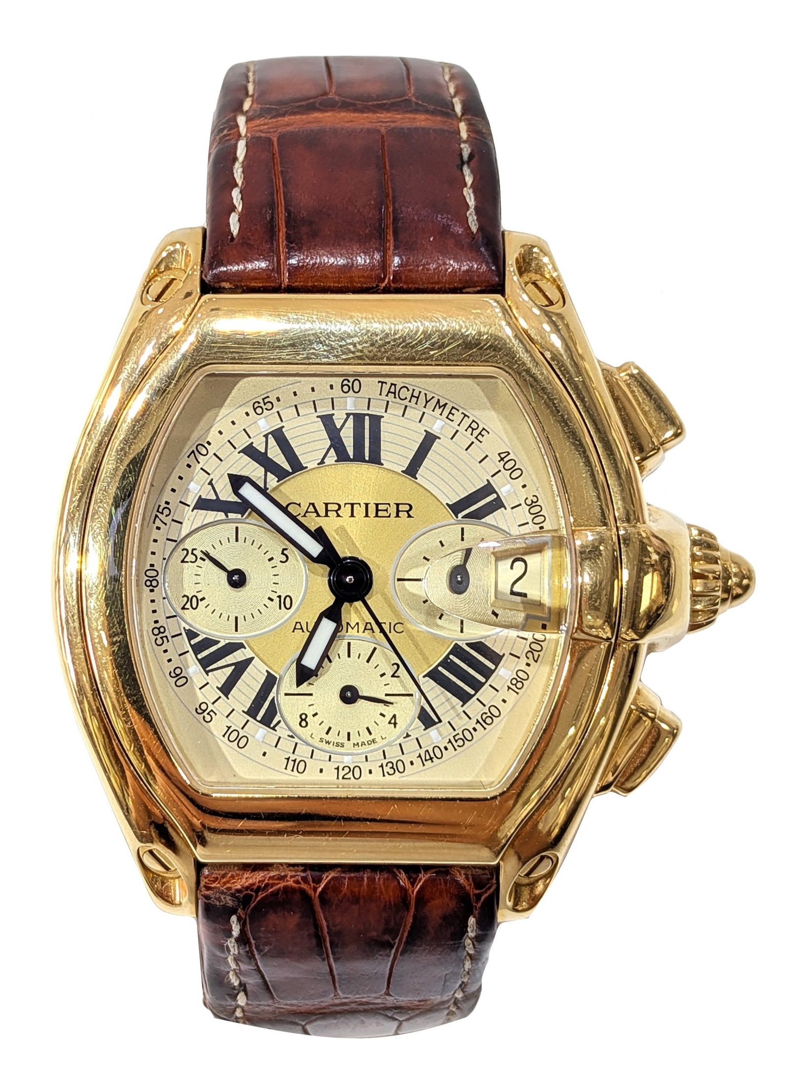 Cartier Roadster Chronograph 18K Yellow Gold Automatic (1 of 7)