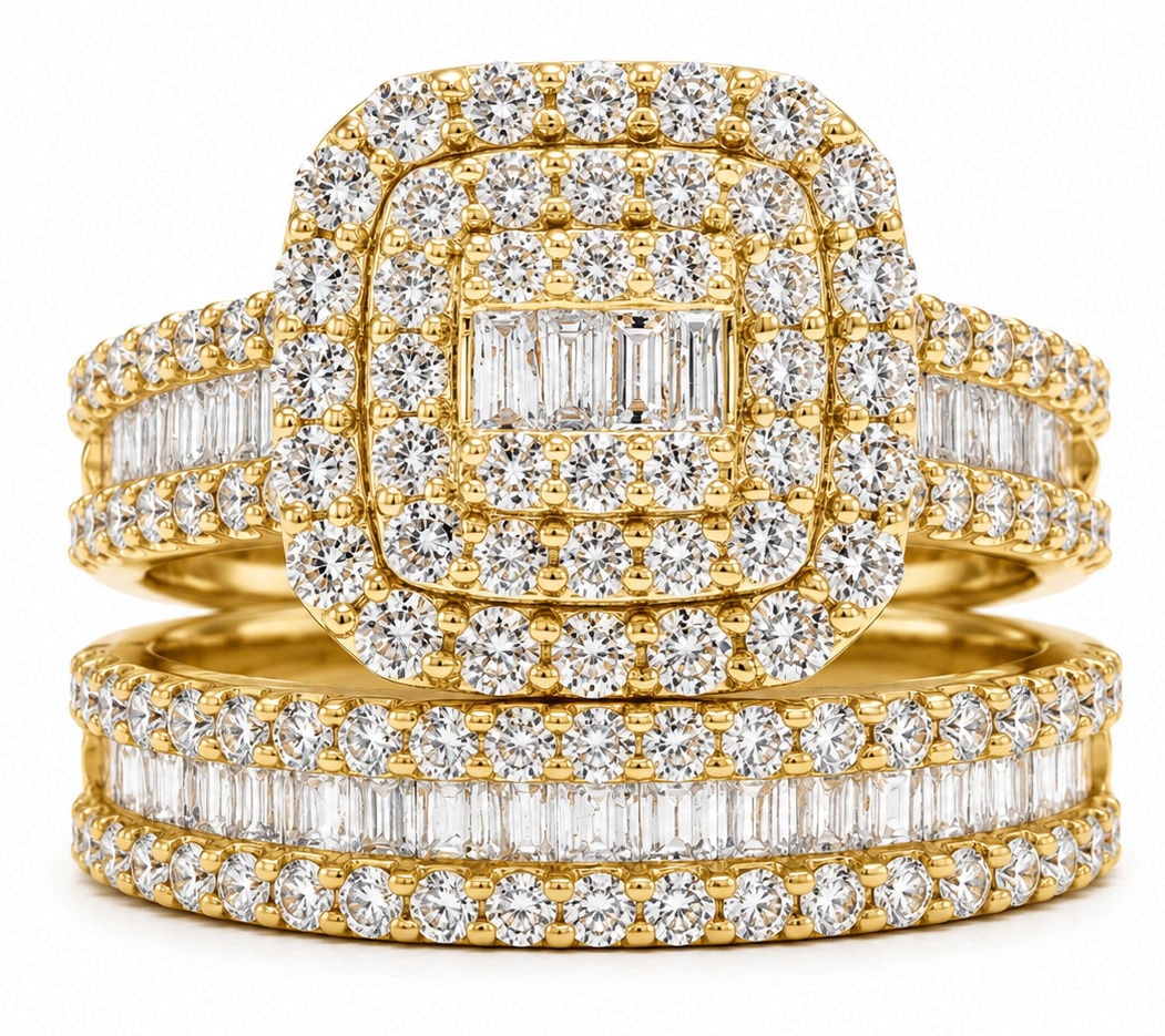 14K Yellow Gold 2.20 CTW Natural Diamonds Bridal Ring Set (1 of 4)