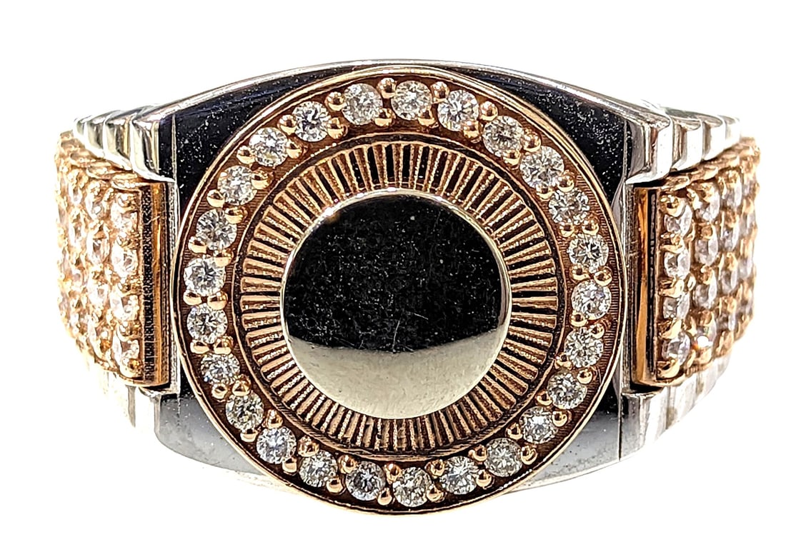 Two-Tone 14K Gold 0.90 CTW Natural Diamond Statement Ring (1 of 4)