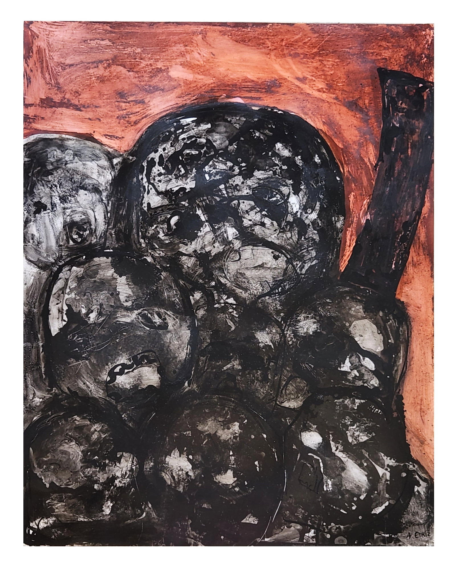 Antonia Eiriz (1929 - 1995) Cuban: Antonia Eiriz (1929 - 1995) Cuban Mixed Media on Paper Measure 28"in H x 22"in W. No Frame Biography: Antonia Eiriz studied at the San Alejandro Academy of Fine Arts in Havana, from which she graduate