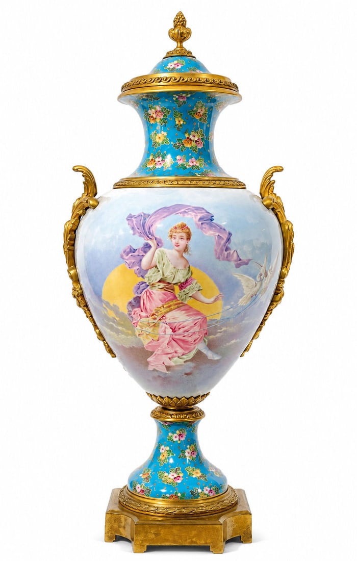Antique French Sevres of the 19th Century with Champleve (1 of 5)
