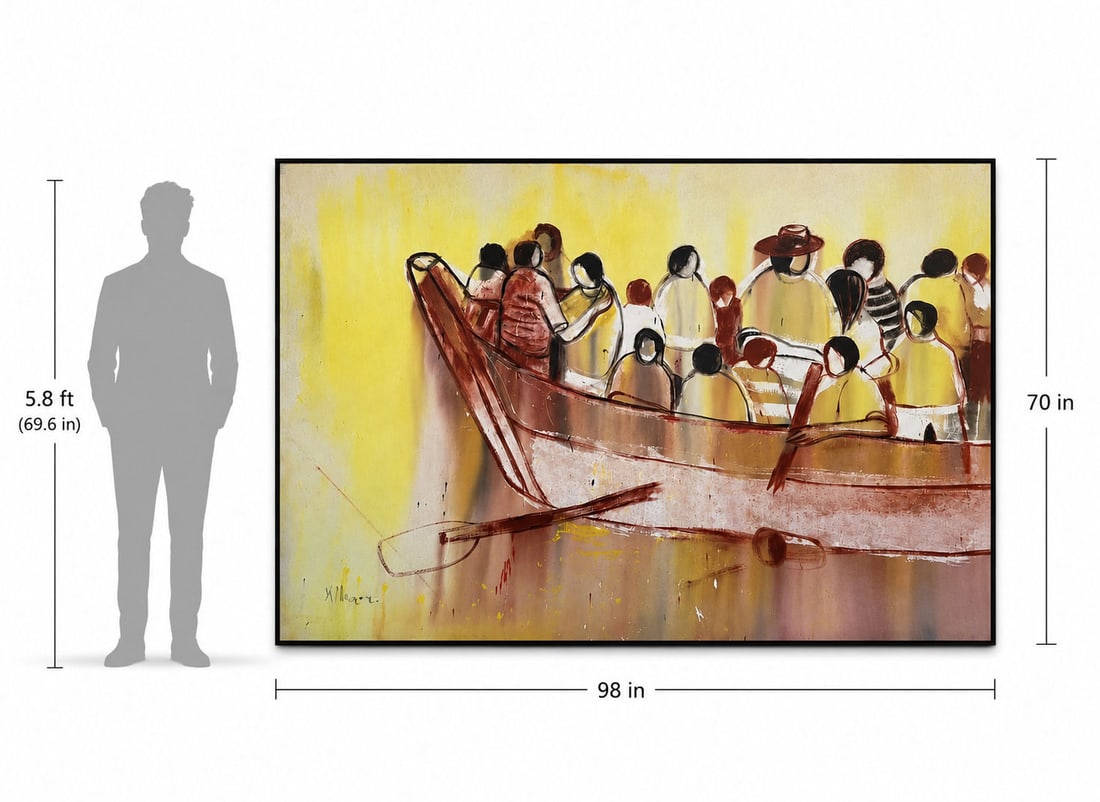 Alexis Leyva Machado Kcho (Born 1970) Cuban: Alexis Leyva Machado Kcho (Born 1970) Cuban Acrylic on Canvas Dated: 2020 easure 70"in H x 98 1/4"in W with out frame Biography: Kcho (sometimes spelled "K'cho"), was born 'Alexis Leyva Machado on the