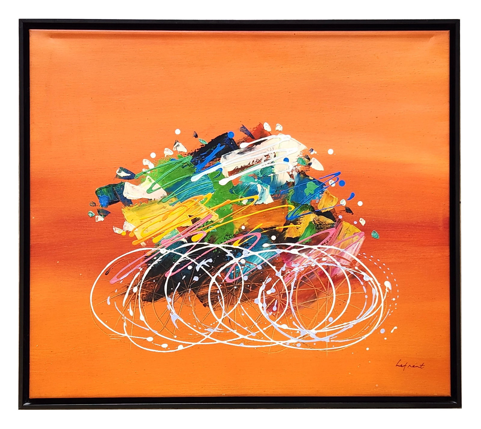 Le Fernet Tour de France Cycling Acrylic Painting: Le Fernet Tour de France Cycling Acrylic Painting Acrylic on Canvas Mystery Artist - Unknown Measure 21 1/4"in H x 24"in W and 22 1/4"in H x 25 1/4"in W framed Provenance: Private collection of a Miam