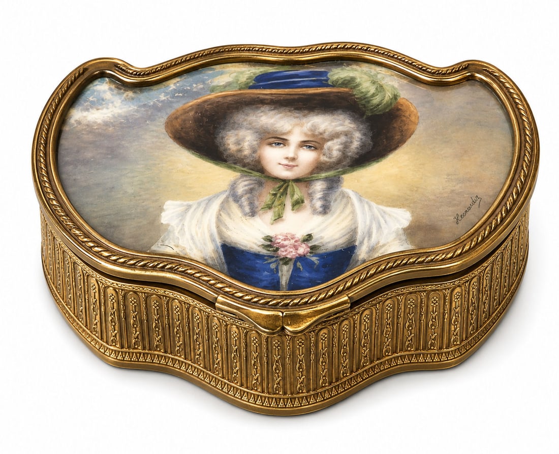 Antique Hand Painted Bronze Box (1 of 7)