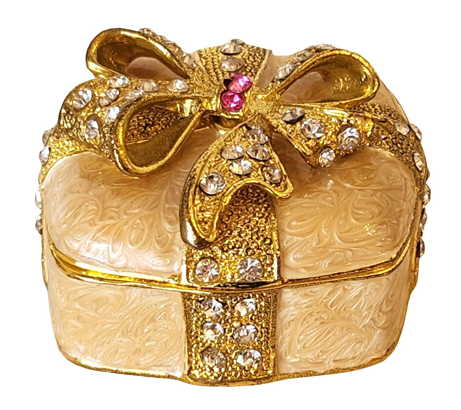 Jeweled Gift Box Trinket Box with Rhinestones & Bow Motif (1 of 5)
