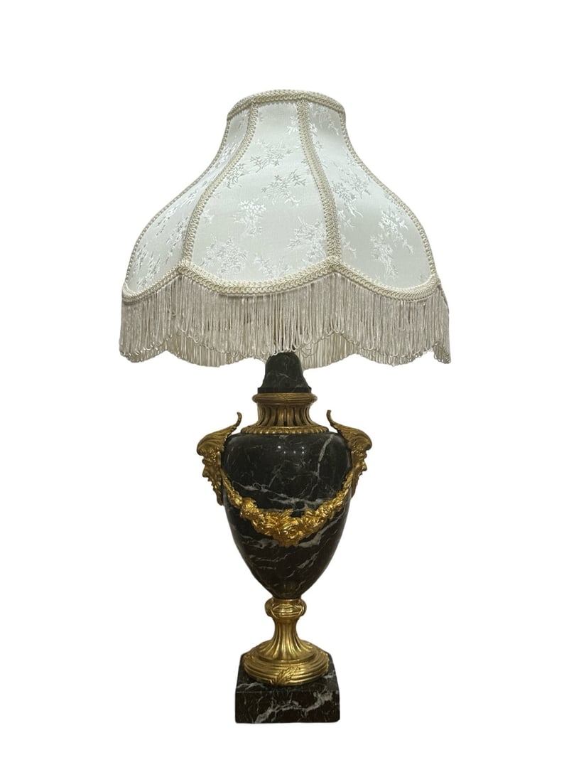 Antique Pair of 19th Century Gilt Bronze and Marble Urn Table Lamps - 2