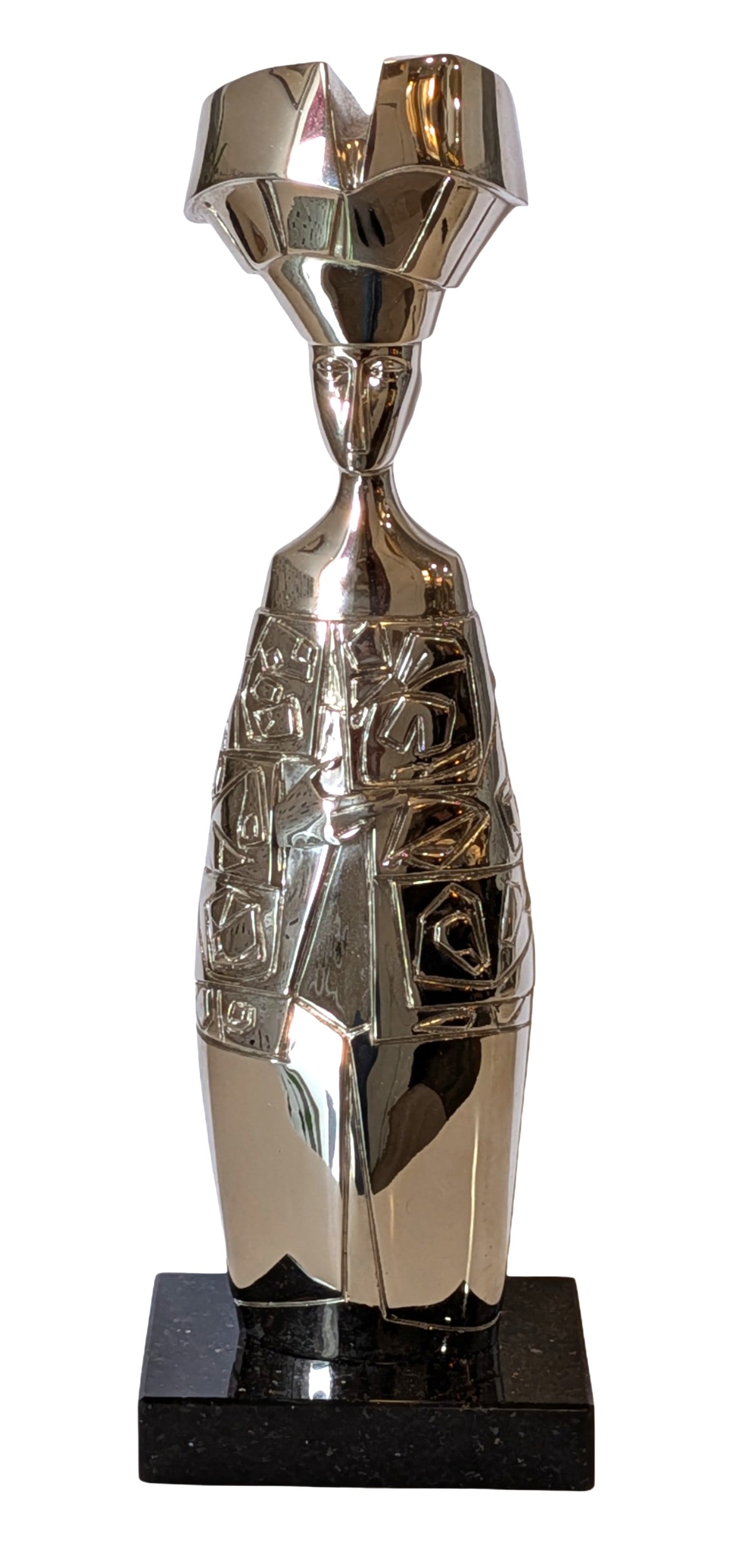 Cundo Bermudez "Flora La Recogedora de Suenos" Silvered Bronze Sculpture B7 Limited Edition (1 of 7)