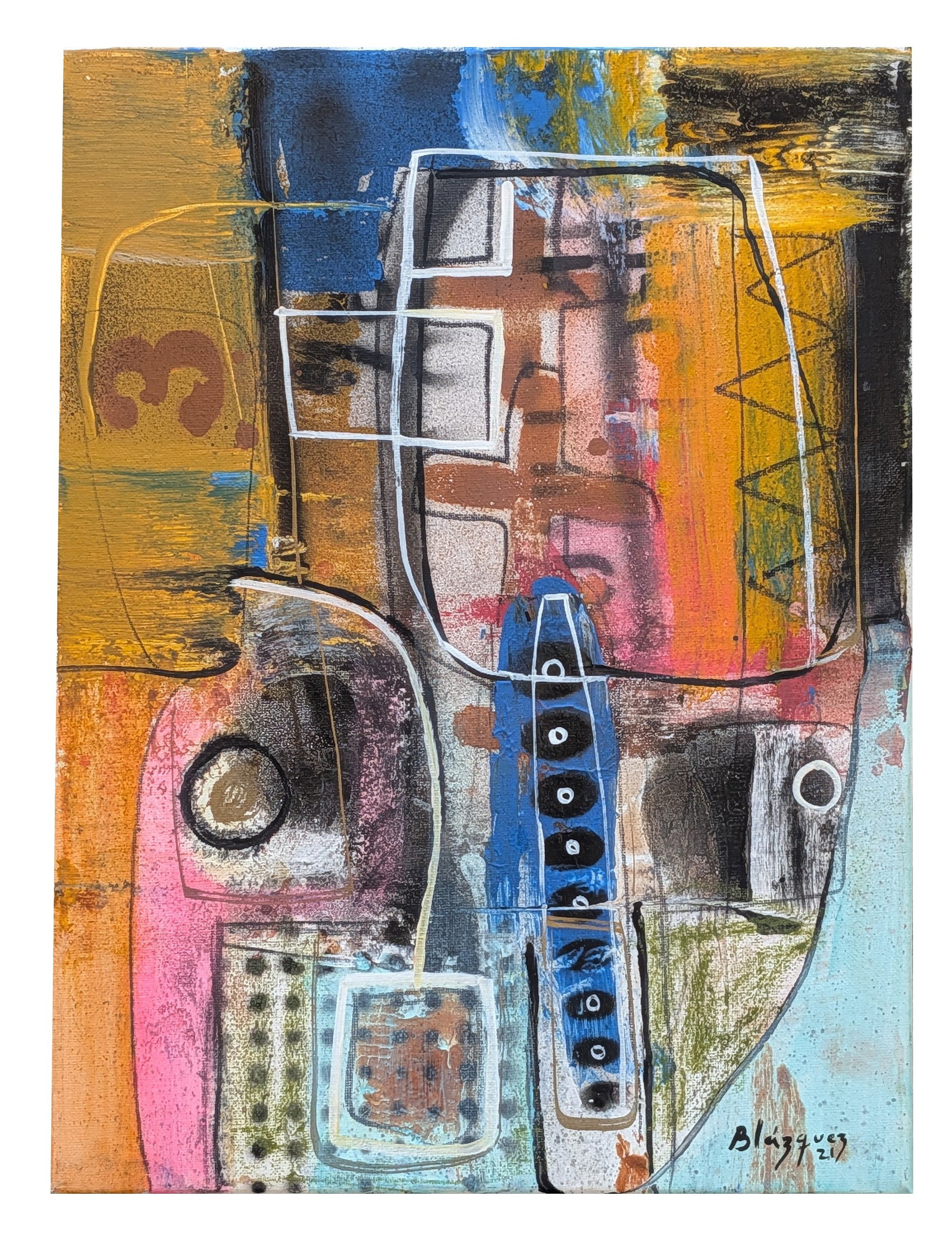 Michel Blazquez (21th Century) Cuban: Michel Blazquez (21th Century) Cuban Acrylic on Canvas Measure 16"in H x 12"in W not frame Known for: Printmaking and painting