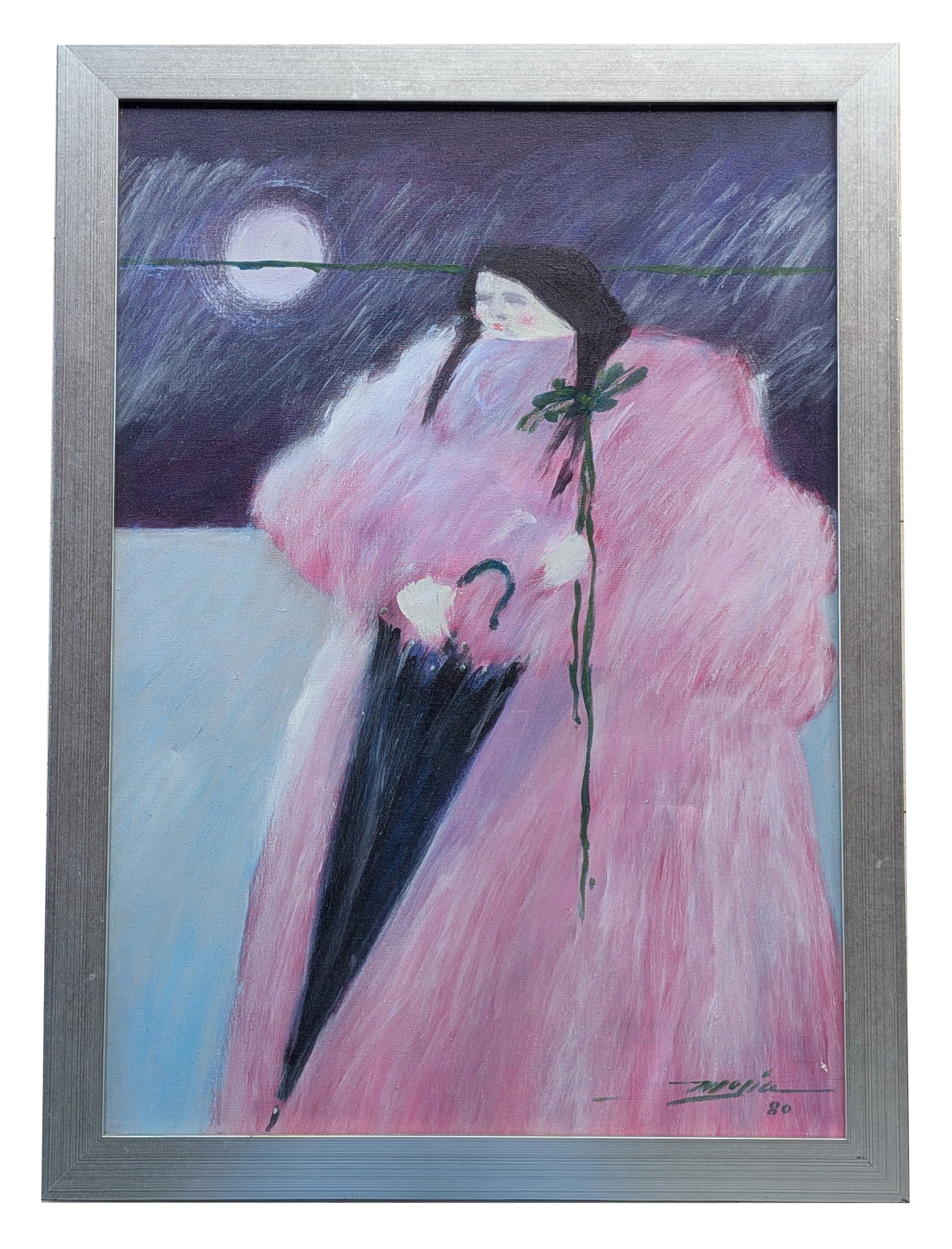 Norman Mejia (1938 - 2012) Colombian: Norman Mejia (1938 - 2012) Colombian Title: Silencio Oil on Canvas Measure 27"in H x 19"in W and 30"in H x 22 1/4"in W framed Biography: Norman Mejia was a protagonist of the countrys third renewal