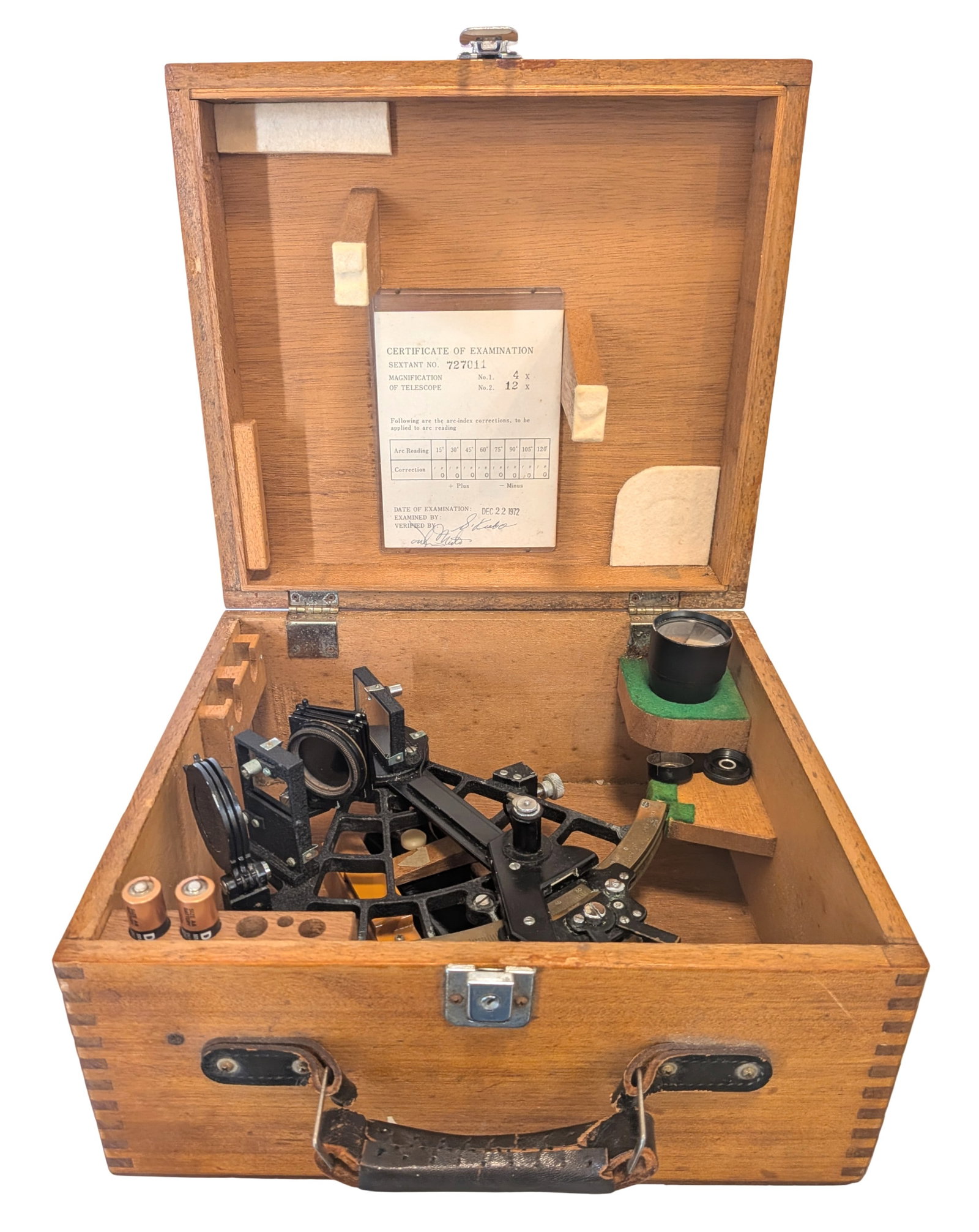 Freiberger Precision Marine Sextant No. 727011 with Original Case and Telescopes (1 of 9)