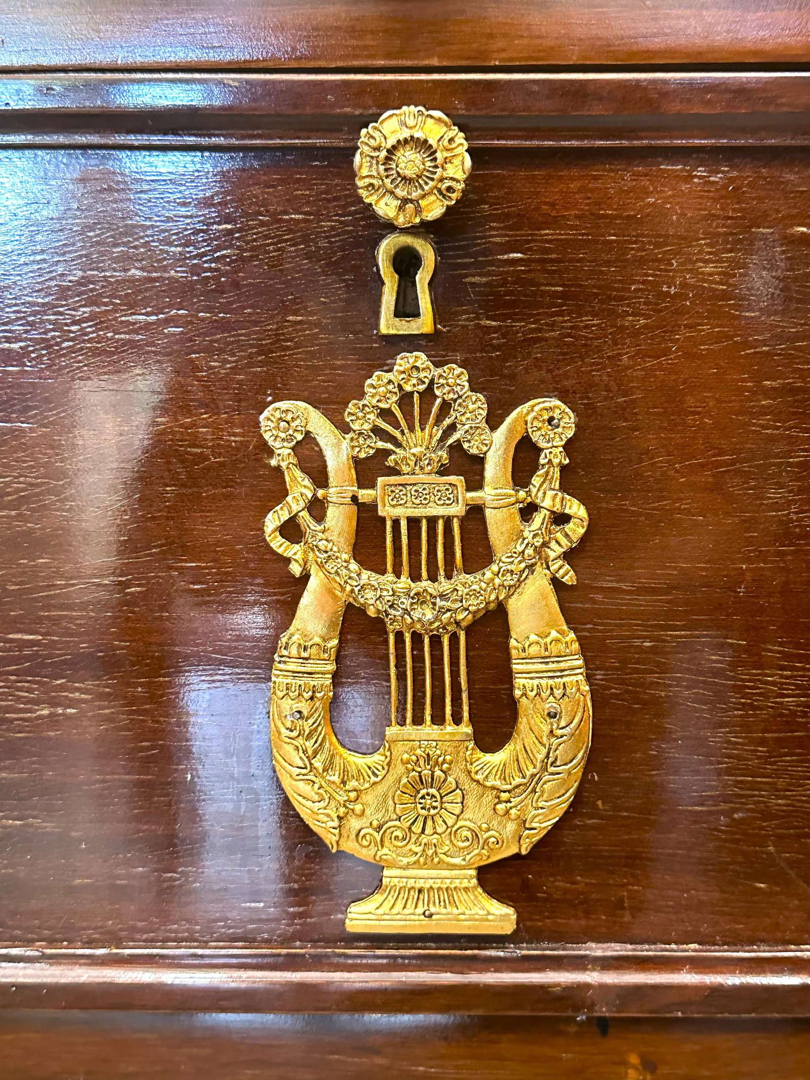19th Century Empire Style Mahogany and Gilded Bronze Cylinder Desk - 10