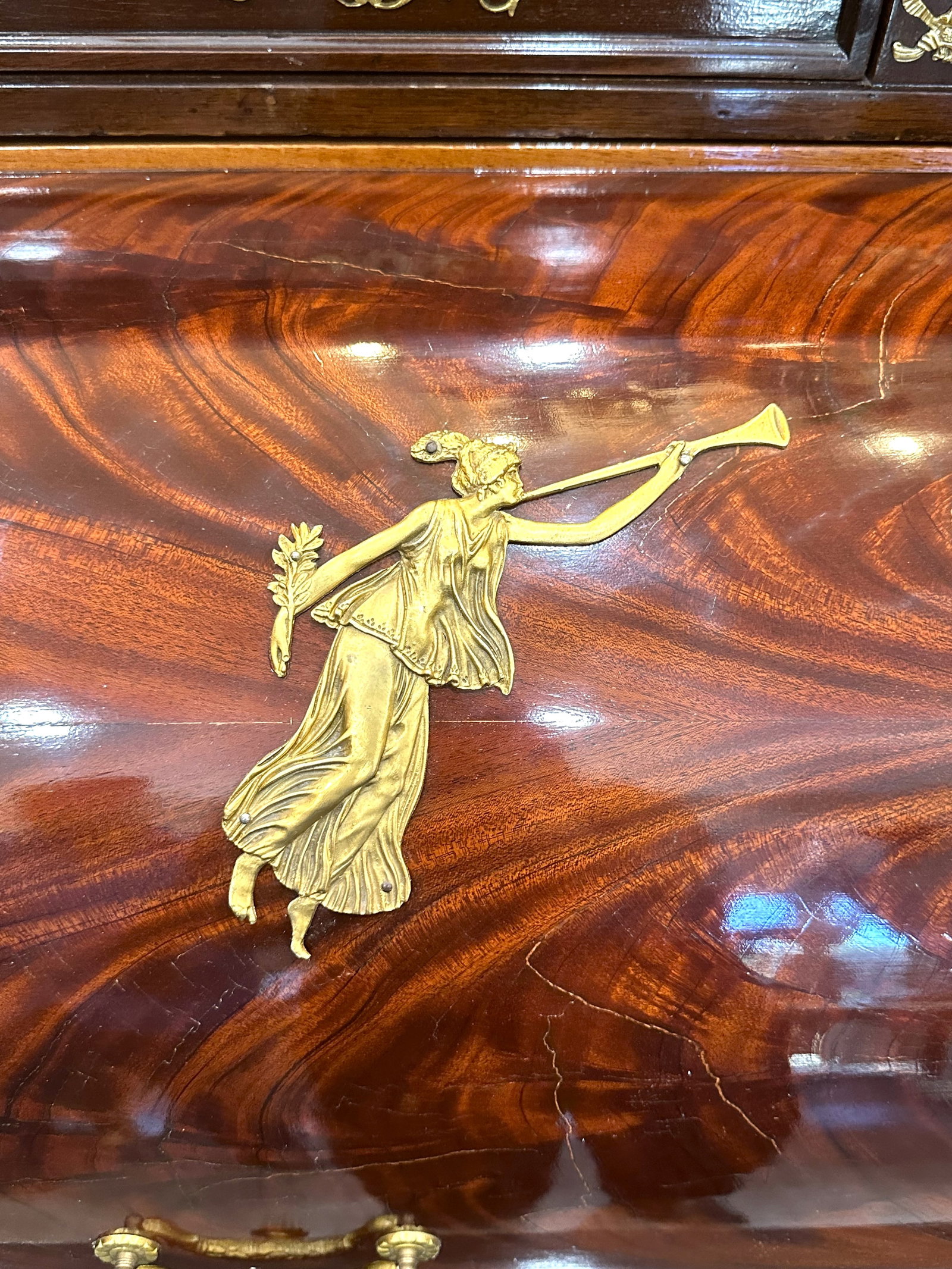 19th Century Empire Style Mahogany and Gilded Bronze Cylinder Desk - 12