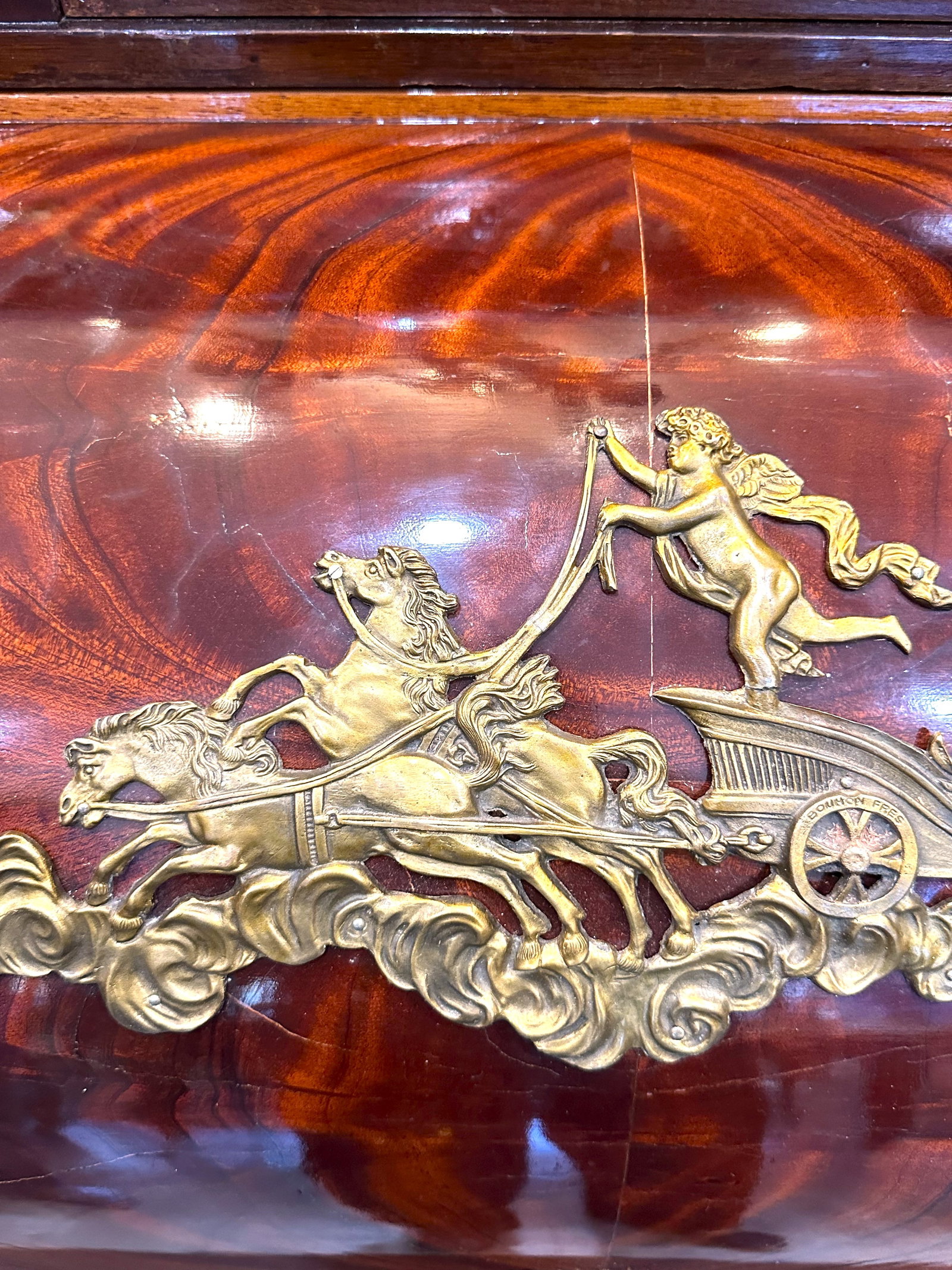 19th Century Empire Style Mahogany and Gilded Bronze Cylinder Desk - 14