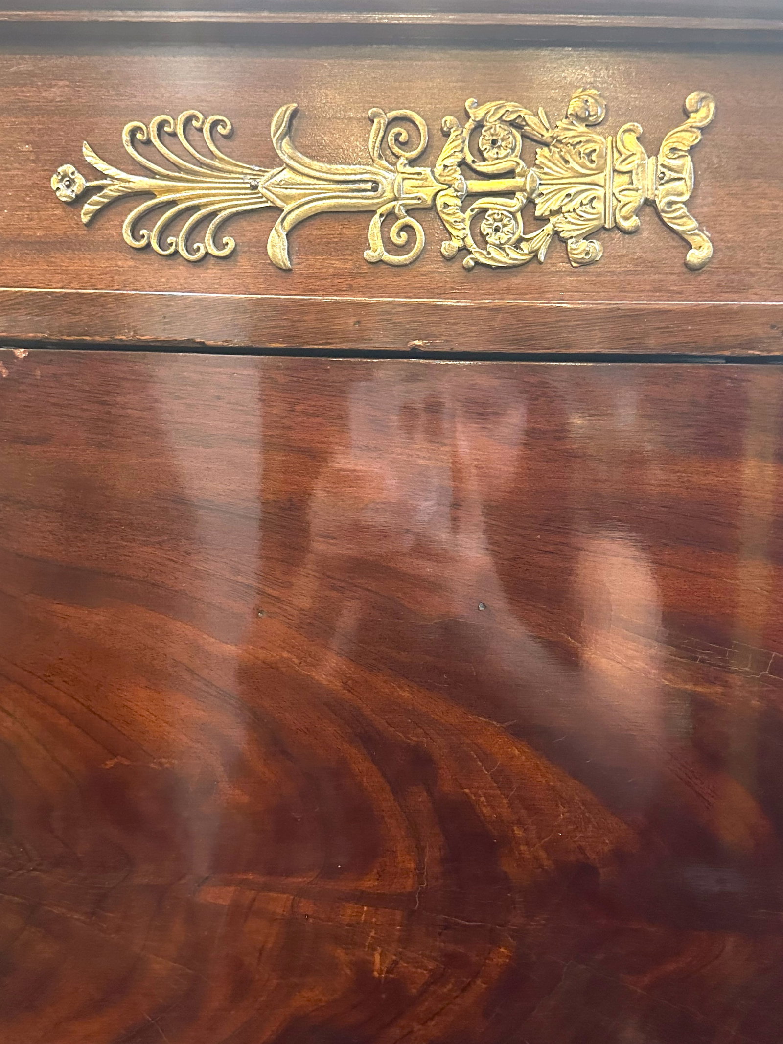 19th Century Empire Style Mahogany and Gilded Bronze Cylinder Desk - 16