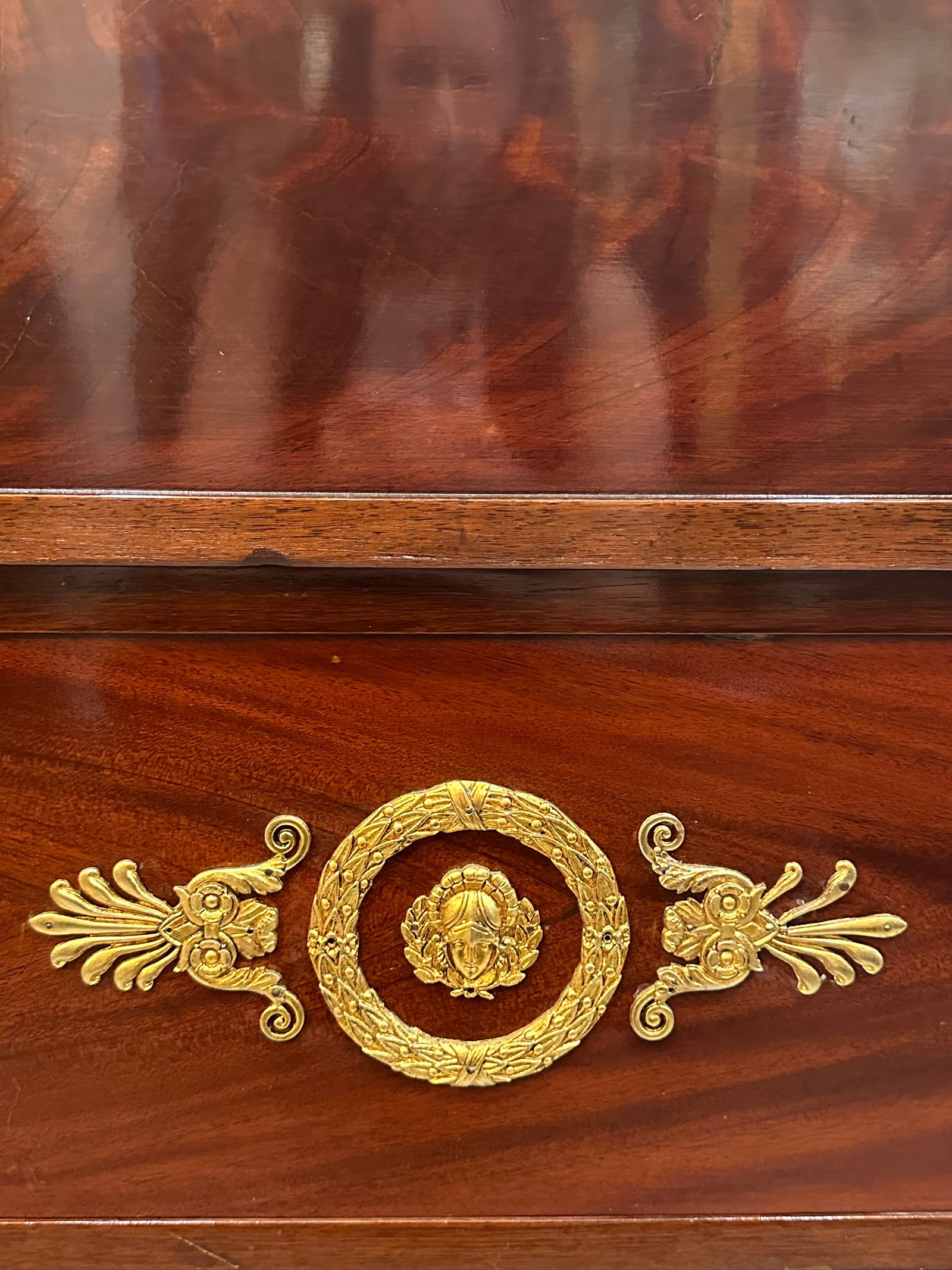19th Century Empire Style Mahogany and Gilded Bronze Cylinder Desk - 17