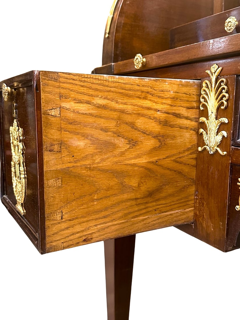 19th Century Empire Style Mahogany and Gilded Bronze Cylinder Desk - 8