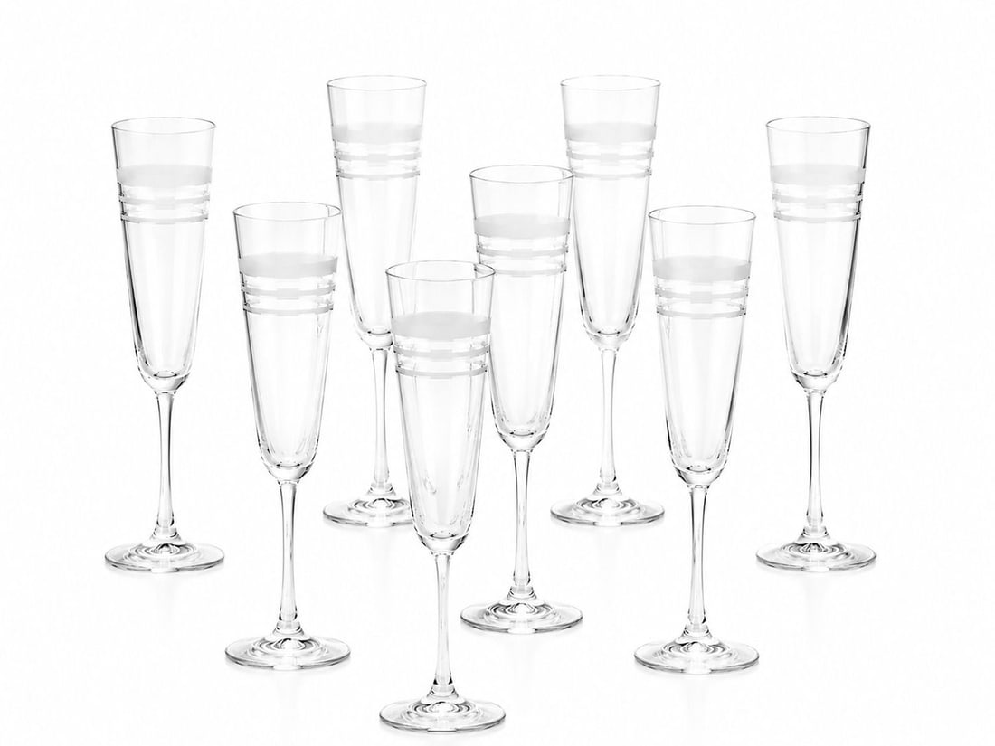 Set of 8 Kate Spade New York for Lenox Crystal Champagne Flutes (1 of 3)