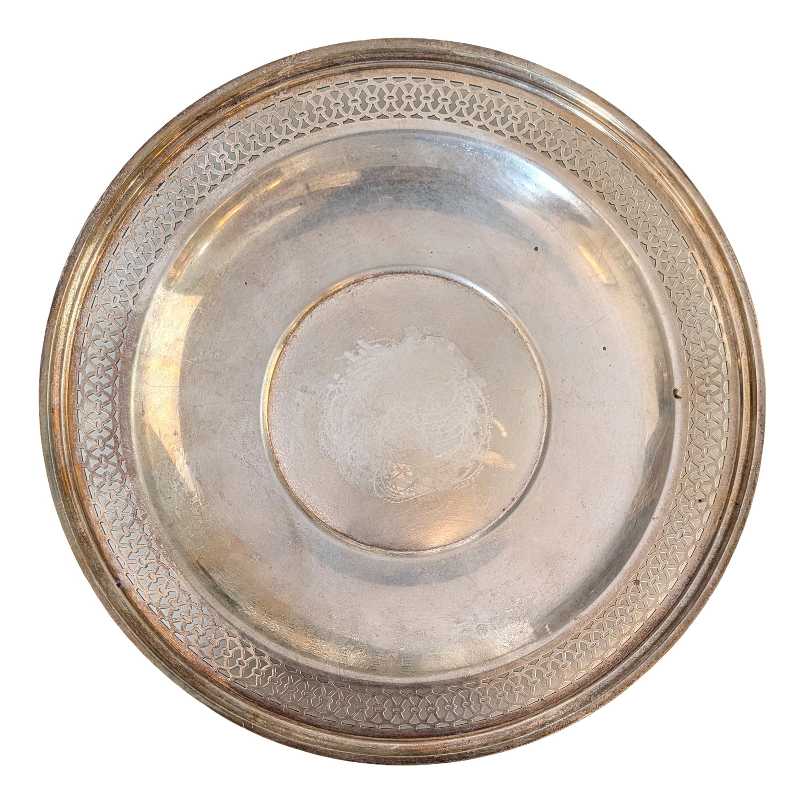 Sterling Silver Pierced Serving Plate, Pattern No. 823 (1 of 3)