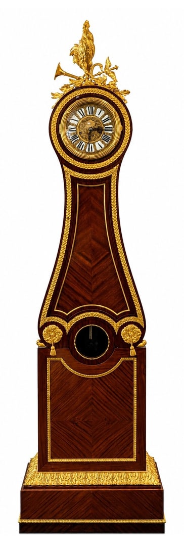 French Louis XVI Style Lyre Form Longcase Clock, J. Bezier Paris Dial, Quarter Chiming Two Weight (1 of 11)