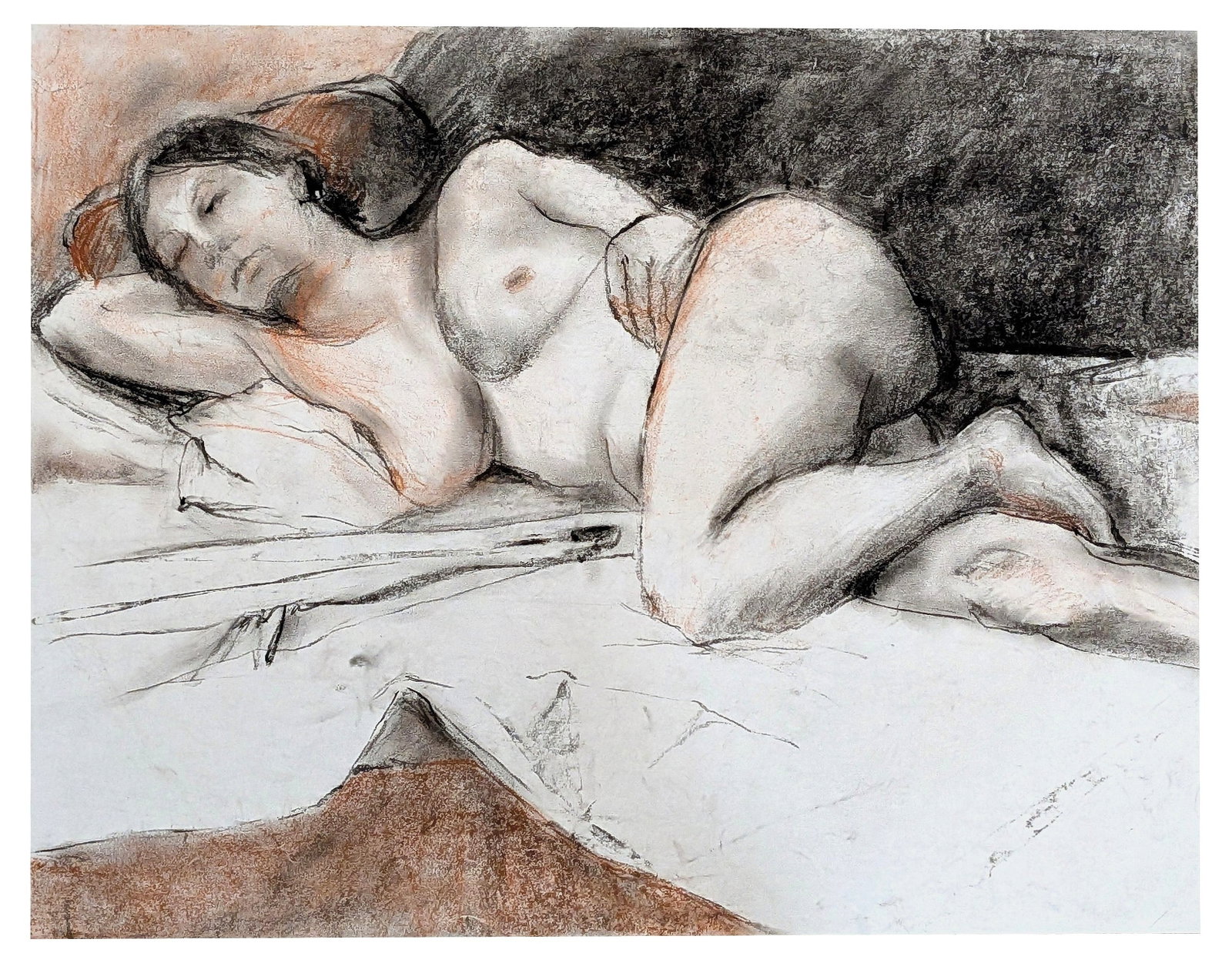 Jose Tanig Joya (1931 - 1995 ) American: Jose Tanig Joya (1931 - 1995 ) American Ttitle: Nude Pastel on Paper Meaure 17 1/2"iin H x 22 1/2"in W not framed Known for: Abstract expressionist easel painting, murals, teaching Biography: Jose Joy