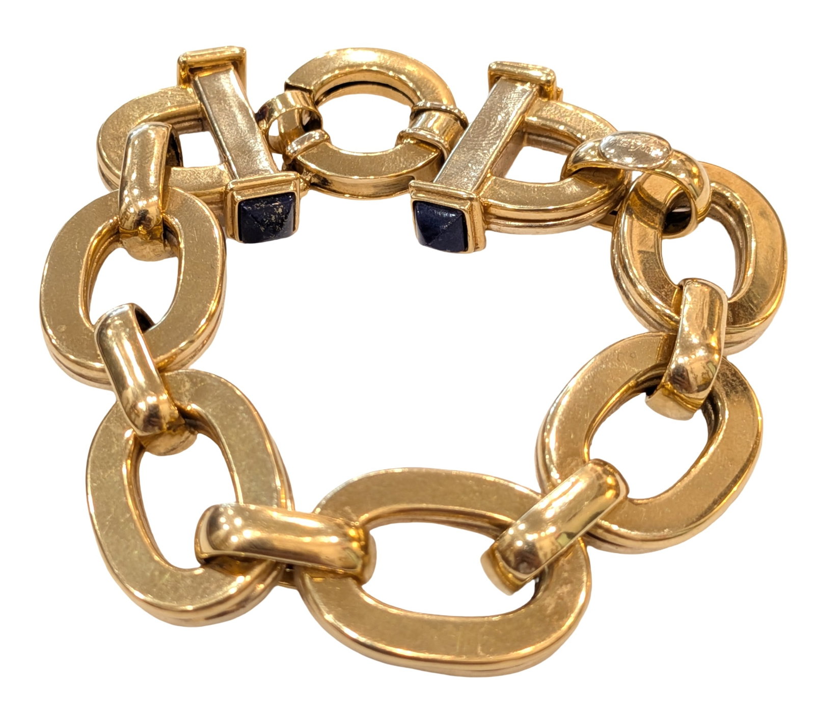 Pomellato 18K Yellow Gold Lapis Lazuli Link Bracelet (1 of 4)