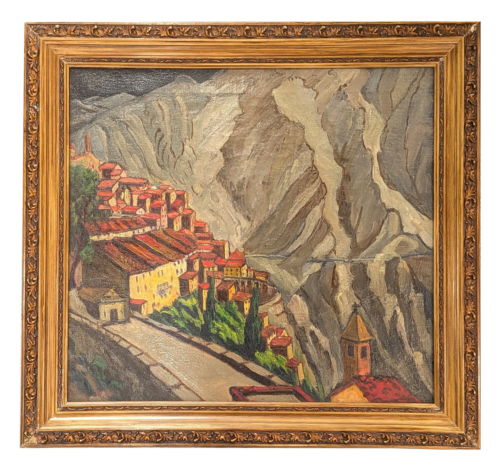Nell Choate Jones ( 1879 - 1981 ) American: Nell Choate Jones ( 1879 - 1981 ) American Oil on Canvas Measure 22"in H x 24"in W and 27 3/4"in H x 29 1/4"in W framed Known for: Modernist street genre and landscape painting Biography: Was an Ameri