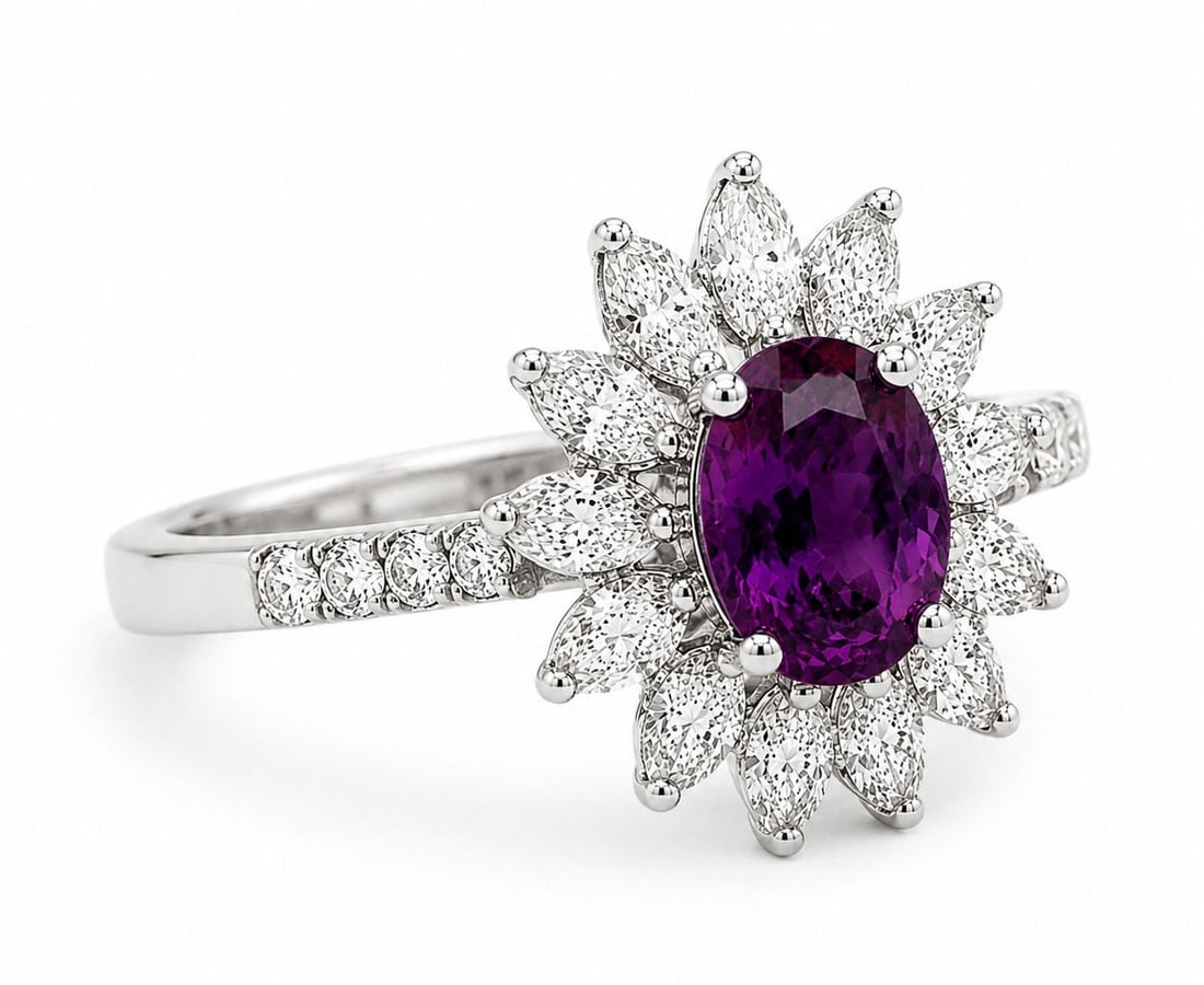 Oscar Friedman Platinum Natural Unheated Kashmir Sapphire and Diamond Ring with GIA Report: Designer: Oscar Friedman Size:6 1/2 Metal: Platinum ( PT950 ) Total Ring Gross Weight: 7.0 Grams Center Stone: One Oval Brilliant Cut Natural Kashmir Sapphire Center Stone Weight: 0.87 Carat Center St