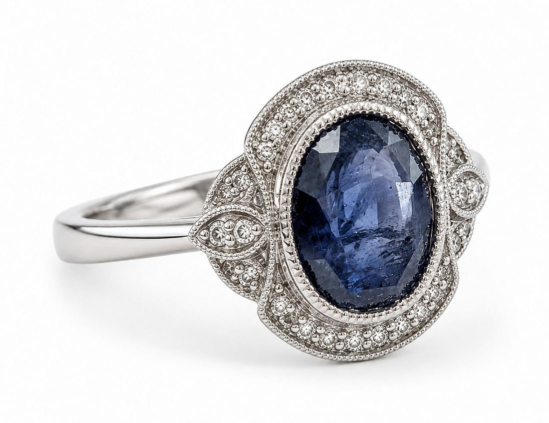Oscar Friedman Platinum Sri Lanka Blue Sapphire and Diamond Ring with GIA Report: Designer: Oscar Friedman Size:6 1/2 Metal: Platinum ( PT900 ) Total Ring Gross Weight: 6.4 Grams Center Stone: One Oval Modified Brilliant Cut Natural Blue Sapphire Center Stone Weight: 4.93 Carats Ce