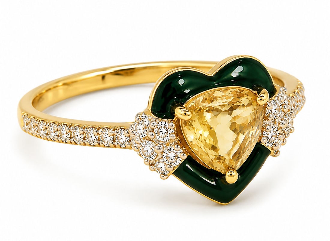 Sheffield & Sons GIA Certified 14K Gold Color Change Alexandrite and Diamond Heart Ring: Metal: 14K Yellow Gold Size: 6 3/4 Total Ring Weight: 2.9 Grams Maker: Sheffield & Sons Design: Elegant heart-shaped design featuring a GIA certified natural color change alexandrite accented by gloss