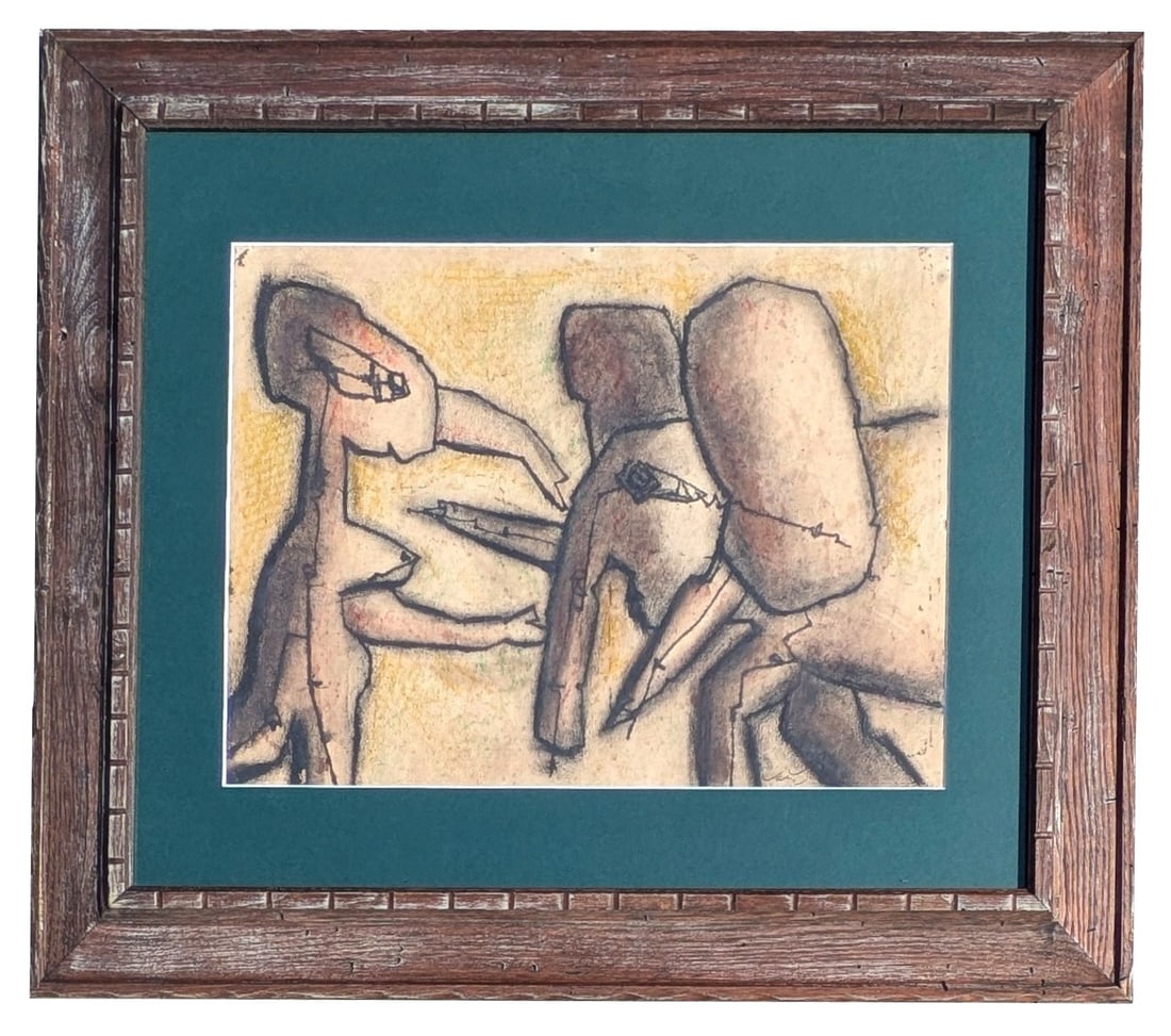 Roberto Antonio Sebastian Matta Echaurren (1911 - 2002) Chile: Roberto Antonio Sebastian Matta Echaurren (1911 - 2002) Chile Mixed Media on Paper Measure 15 1/4"in H x 20 1/2"in W and 28"in H x 32"in W framed Known for: Abstract figurative and surreal painting Bi