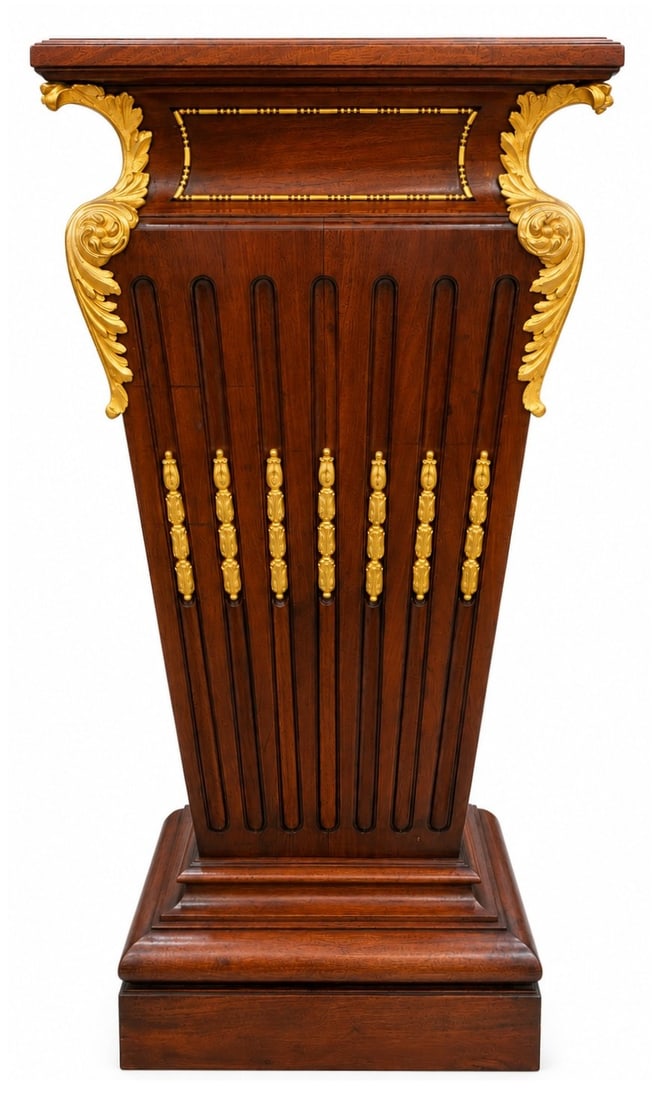 Fine French Empire Style Mahogany and Gilt Bronze Pedestal (1 of 6)