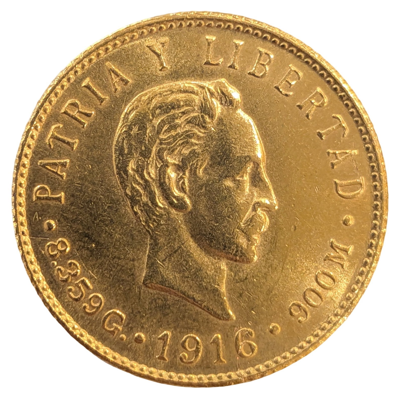 1916 Republic of Cuba 5 Pesos Gold Coin (1 of 2)