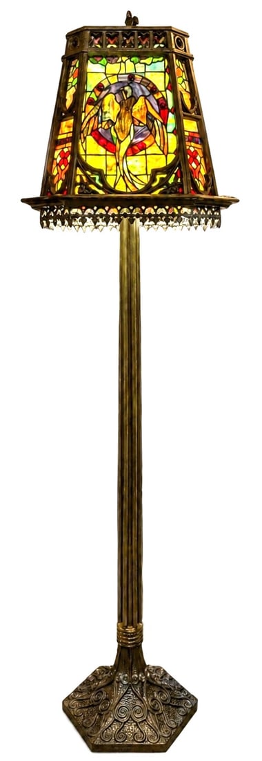 Peterborough Tiffany Style Stained Glass Floor Lamp (1 of 5)