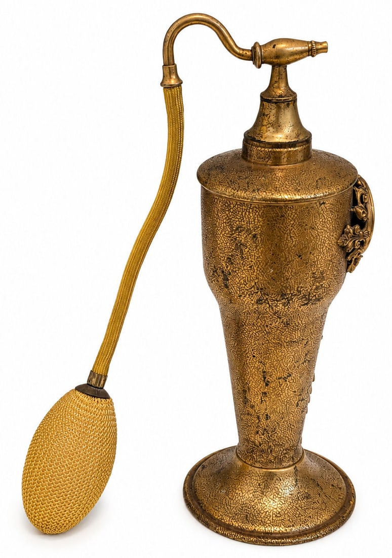 Vintage Apollo Gilt Metal Perfume Atomizer with Portrait Medallion (1 of 5)
