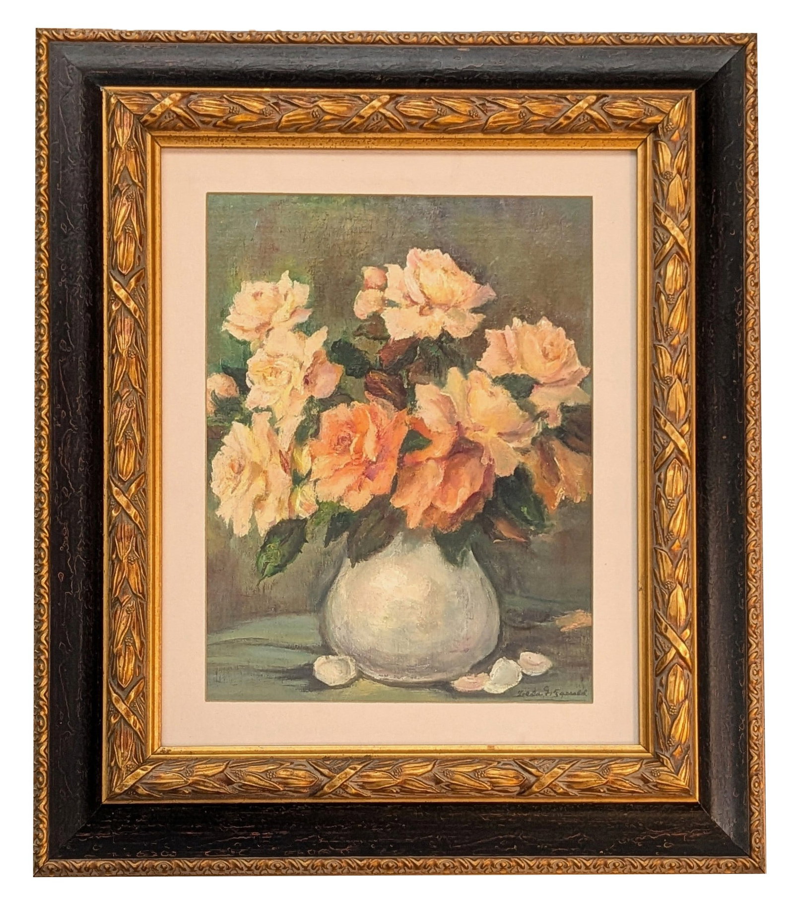 Zelda Sayre Fitzgerald ( 1901 - 1948 ) American: Zelda Sayre Fitzgerald ( 1901 - 1948 ) American Oil on Board with glass Measure 16"in H 12 1/4"in W and 28"in H x 23 1/2"in W framed Known for: Modernist painting, human and animal figures, floral des
