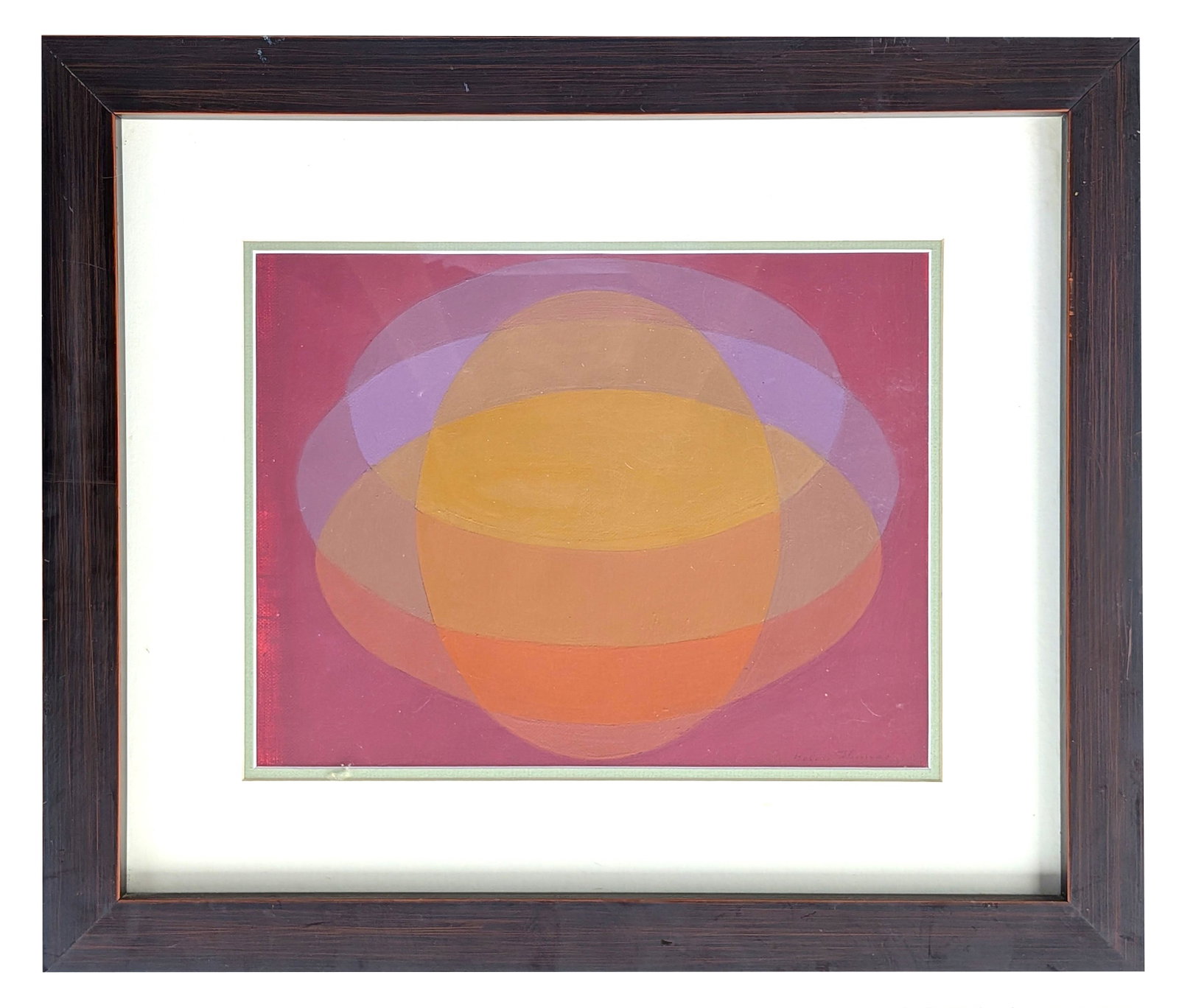 Helen Thomas (20th Century ) American: Helen Thomas (20th Century ) American Acrylic on Paper Measure 9 1/2"in H x 12 1/2"in W and 17 1/2"in H x 20 1/2"in W x 1 1/2"in D framed Biography: American abstract painter whose work is distinguish