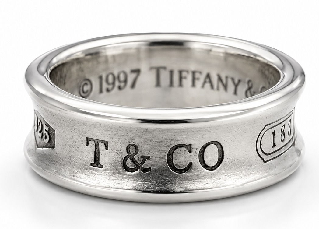 Tiffany & Co. 1837 Sterling Silver Wide Band Ring 1997 (1 of 5)