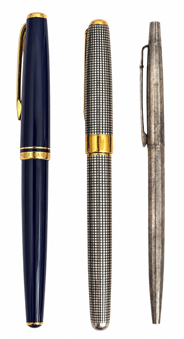 Lot of (3) Pens : Montblanc Meisterstuck, Parker Sonnet 18K, Vintage Pencil (1 of 6)