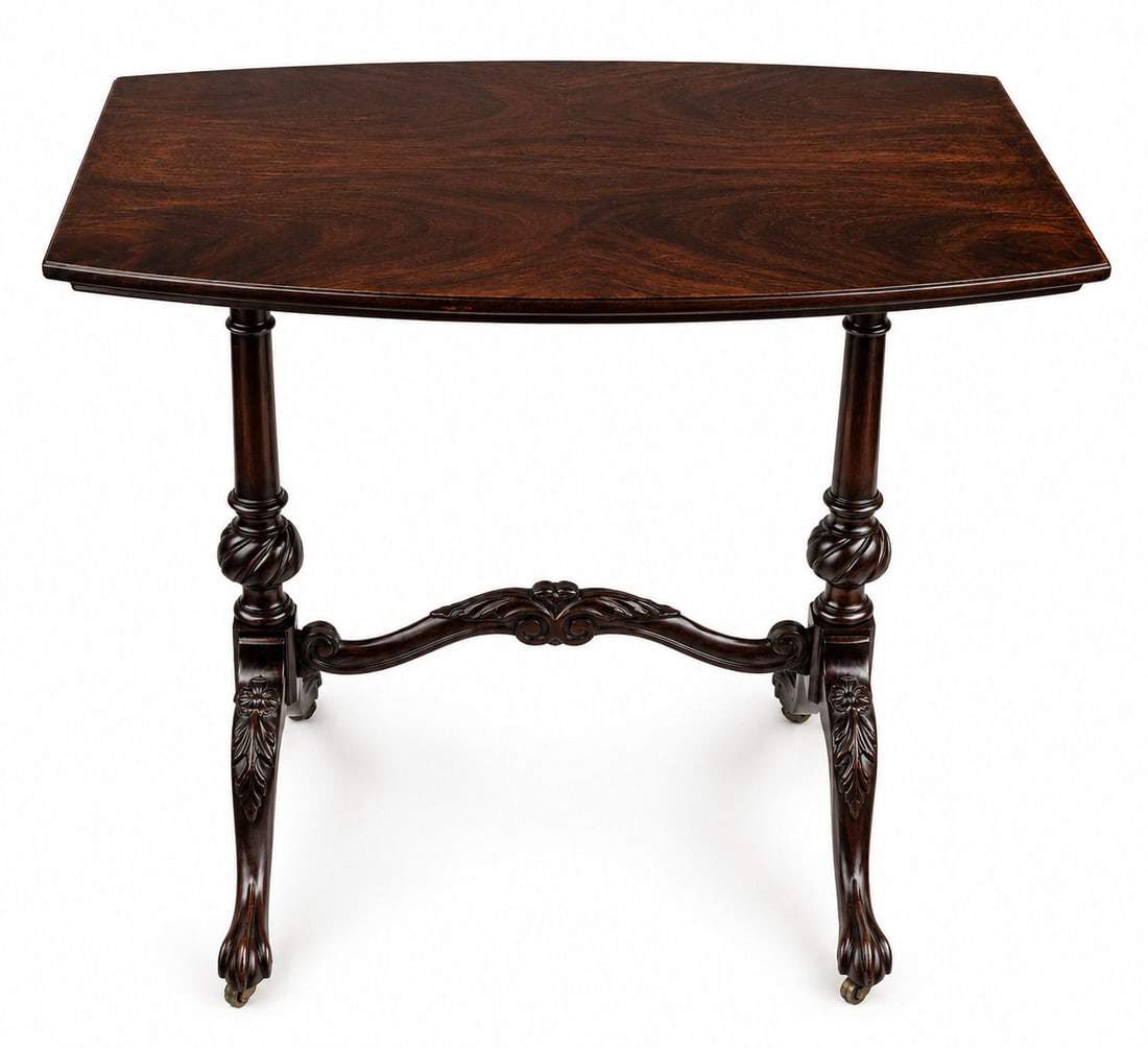 Antique Carved Mahogany Console / Tea Table with Cabriole Legs (1 of 6)