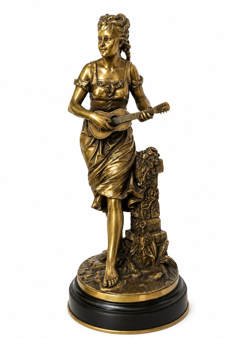 Eutrope Bouret (1833 - 1906) French: Eutrope Bouret (1833 - 1906) French Bronze Sculpture Measure 16 1/2"in H x 7 1/2"in Diameter Known for: Art Nouveau sculpture Name variants: Bouret Eutrope Biography: Eutrope Bouret was born in 1833 i