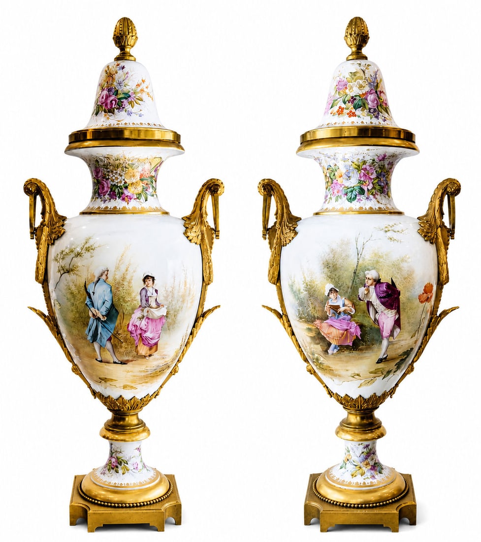 Antique Pair of French Sevres of the 19th Century (1 of 15)