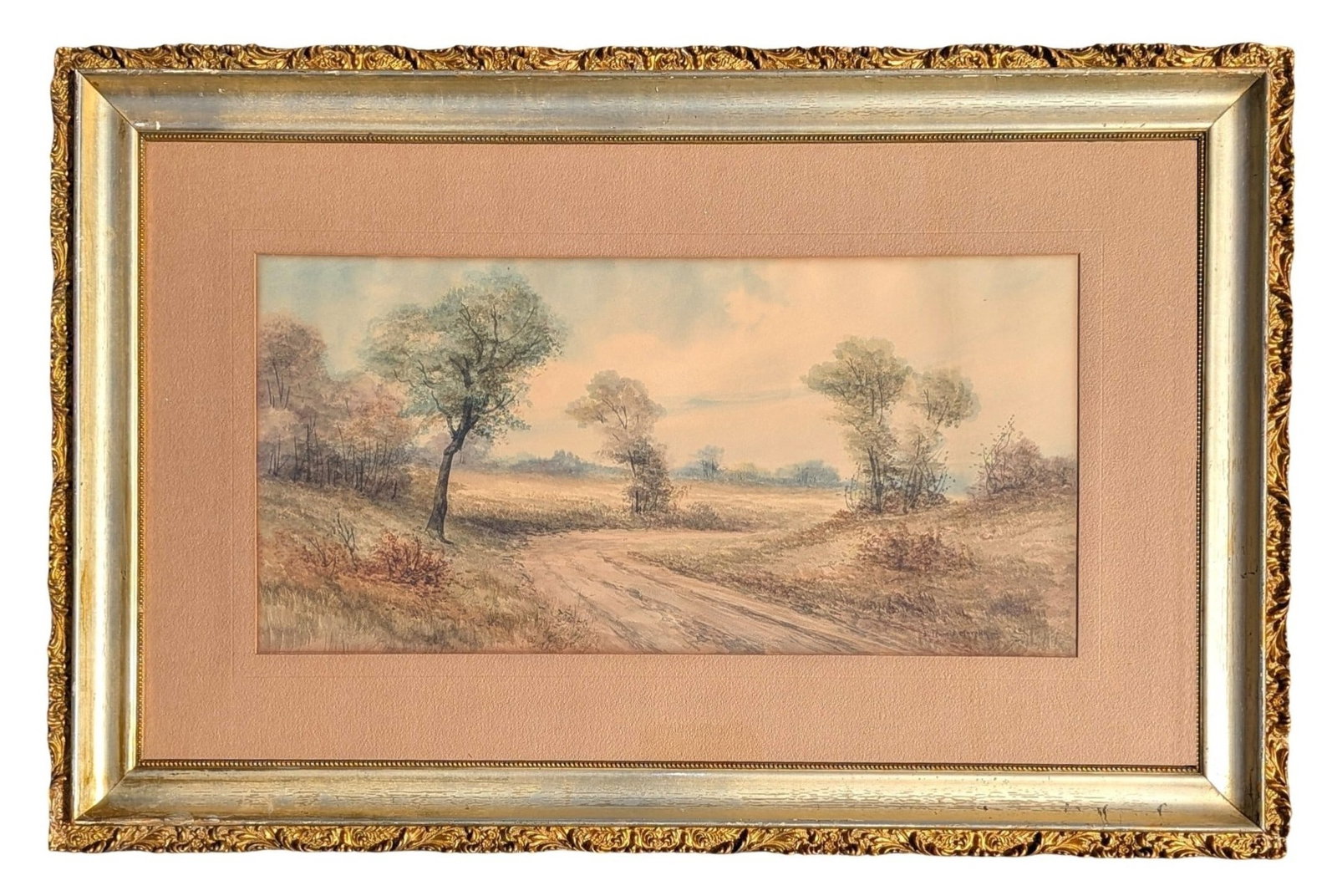 John Francis Murphy (1853 - 1921) American: John Francis Murphy (1853 - 1921) American Watercolor on Paper Measure 11 1/4"in H x 23"in W and 22 1/2"in H x 34 1/2"in W x 1 1/2"in D framed Known for his Tonalist style landscape paintings Biograph
